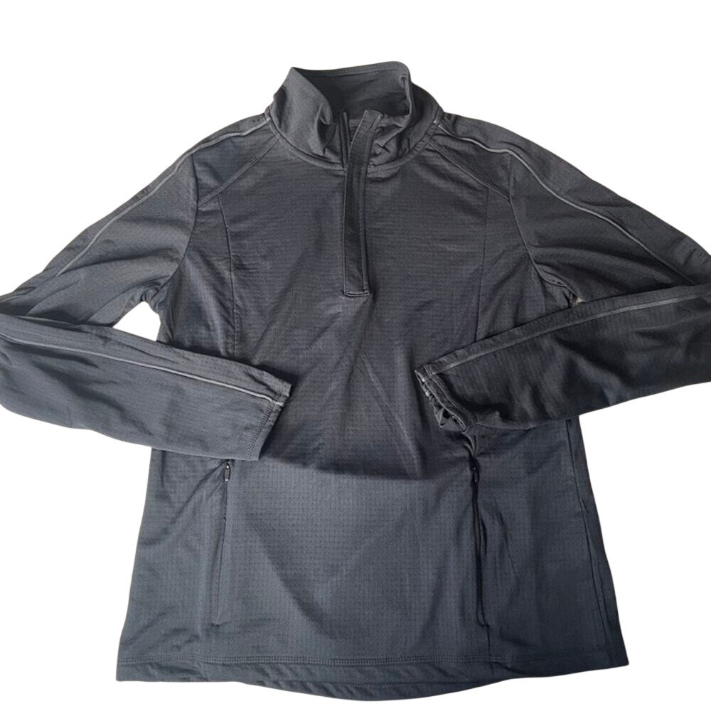 Mondetta Performance Luxury Womens Black Quarter Zip Mesh Pullover Jacket Medium